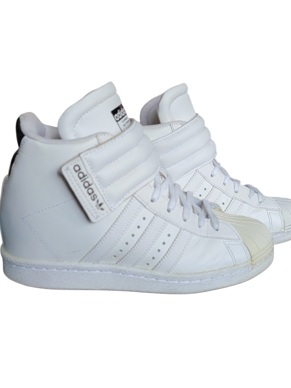 adidas Superstar White High-Top Shell Toe Sneakers - Picture 5 of 10